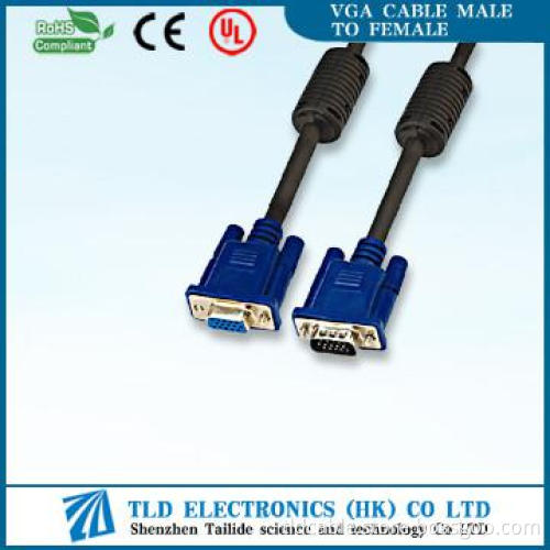 Blue Head VGA to VGA Male to Female Cable